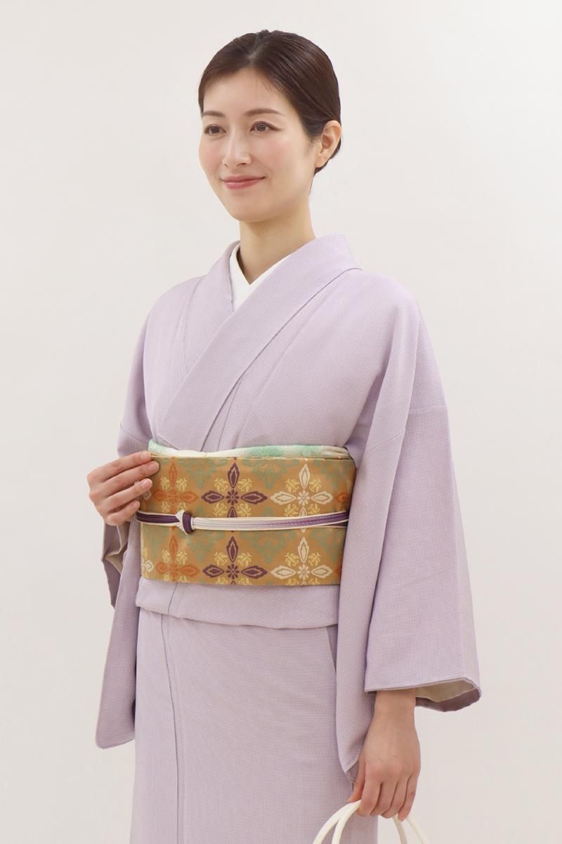 未使用　渋紫　縫取り風織柄　絵羽付　正絹紬　160cm　a410 未使用 渋紫 縫取り風織柄 絵羽付 正絹紬 160cm a410 - メルカリ