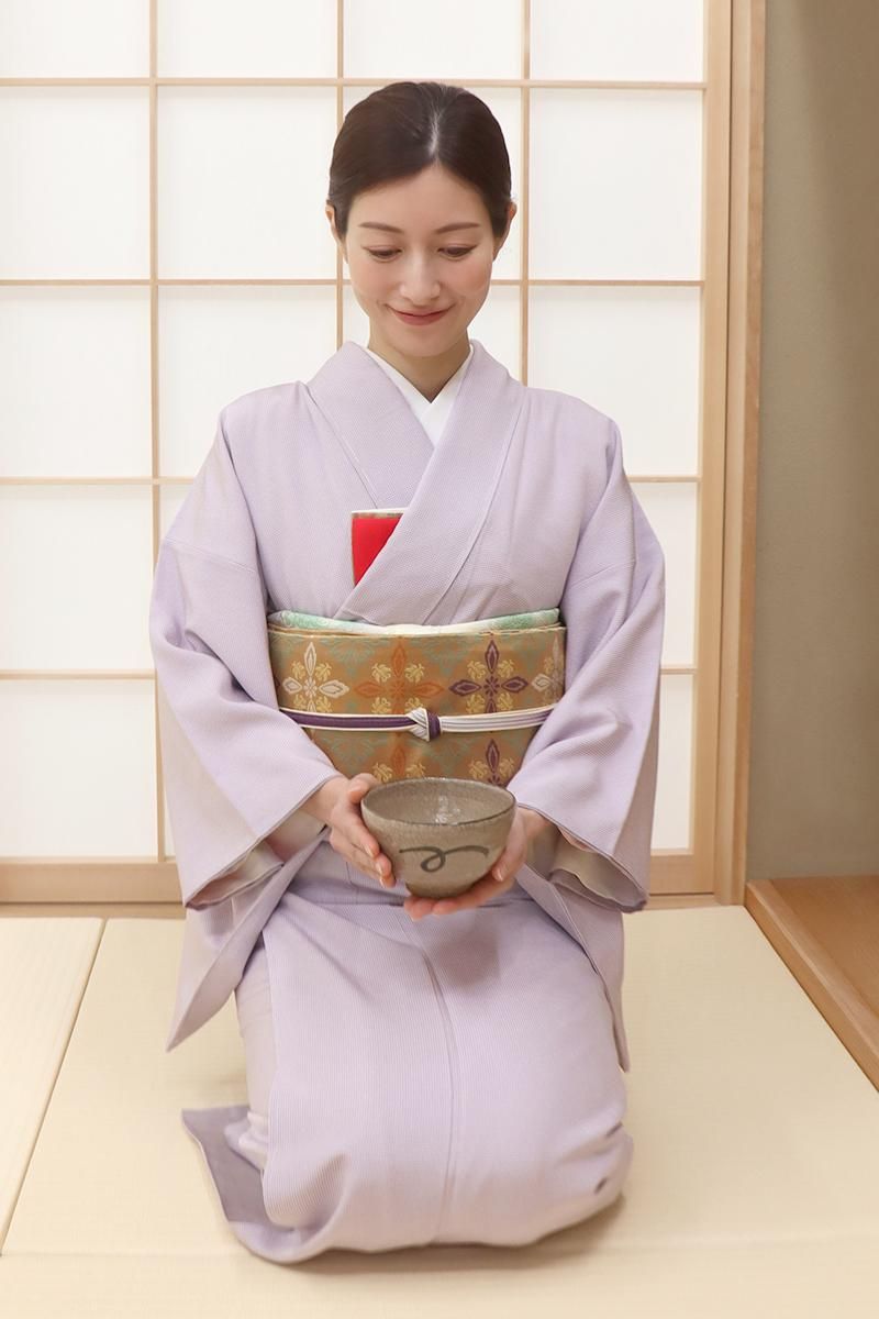 銀座【H-0250】西陣 俵屋製 織名古屋帯 狐色 花菱文 - 銀座