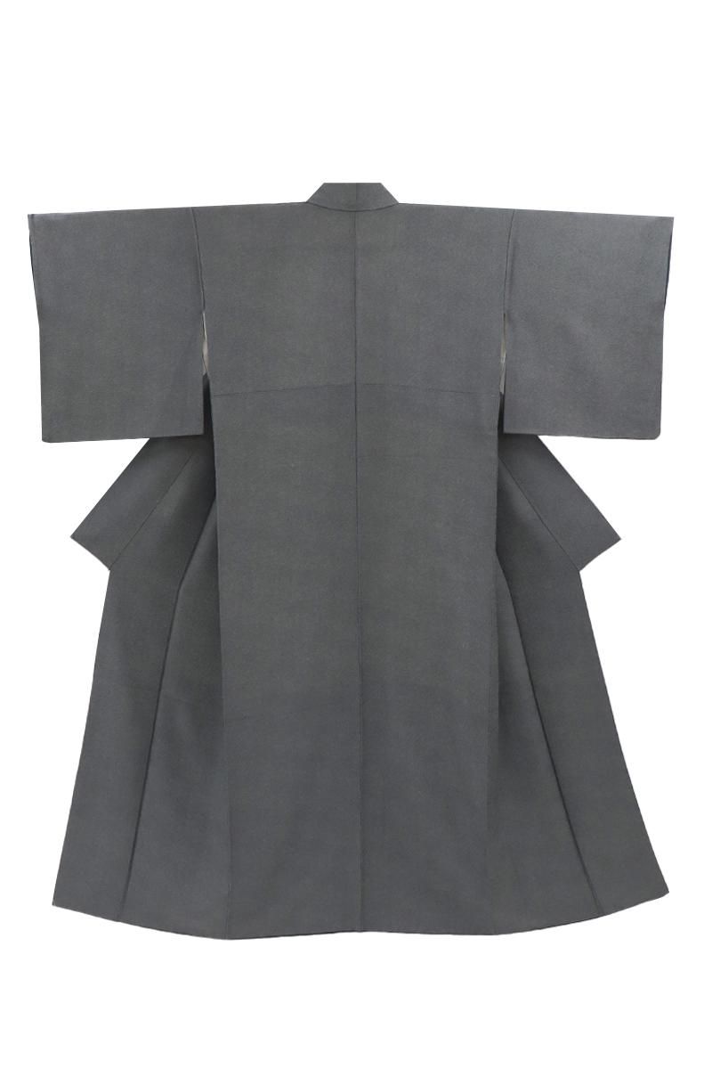 銀座【C-3058】縮緬地 江戸小紋 紺鼠色 鮫文 :身丈154.5/裄66.5 - 銀座