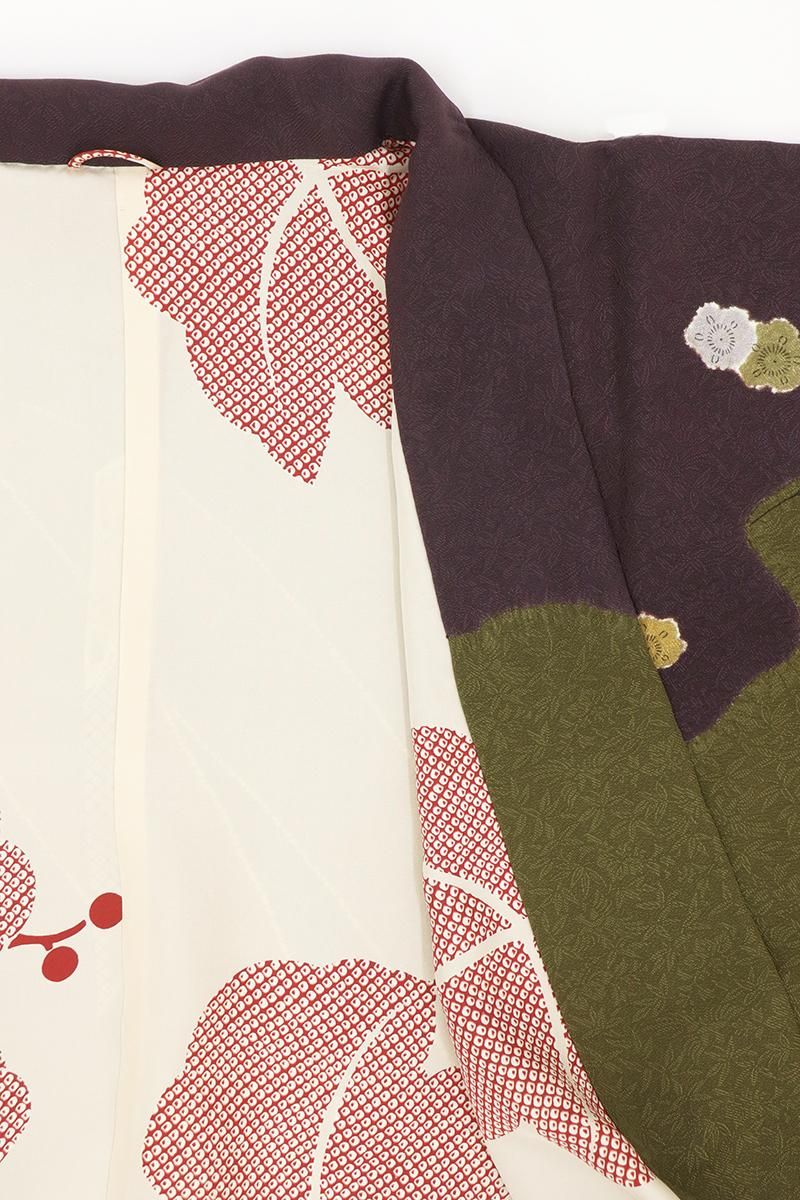 大㐂百花 青柳 落款入 絞り桶染め 訪問着 手刺繍 金駒 金彩 南天 竹笹 正絹 大㐂百花 青柳 落款入 絞り桶染め 訪問着 手刺繍 金駒 金彩 南天