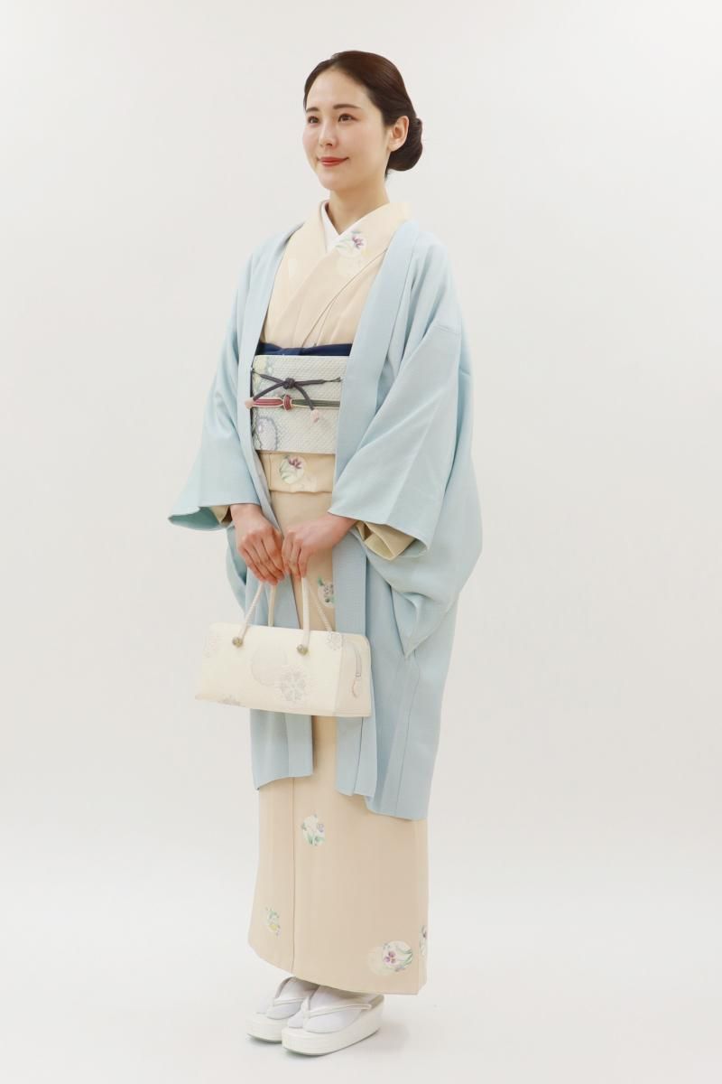 あおき【E-2194】羽織 ベビーブルー色 角通し（反端付）（N）:身丈96