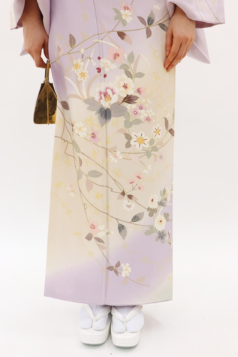 【メグモグ　】訪問着　薄浅葱色　ライトブルー系　身丈163cm 四季草花 楽天市場】訪問着 レンタル 着物レンタル レンタル着物 着物