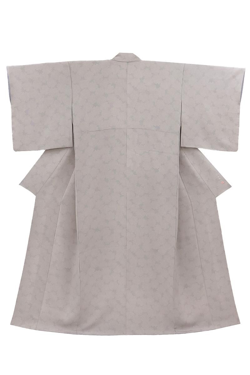 銀座【C-3093】伝統工芸士 中條隆一作 江戸小紋 淡い鳩羽鼠色 雪輪重ね