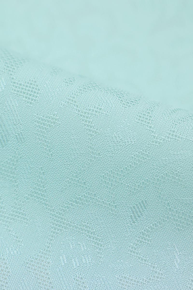 【メグモグ　】訪問着　薄浅葱色　ライトブルー系　身丈163cm 四季草花 訪問着・附下げレンタル フルセット 水浅葱地桜花文 Lサイズ