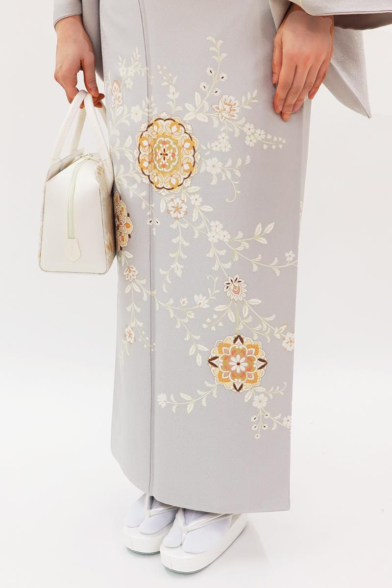 訪問着　着物裄69.5 美品 訪問着 身丈161.5cm 裄丈69.5cm L 袷 翠山工房 落款あり 辻が花