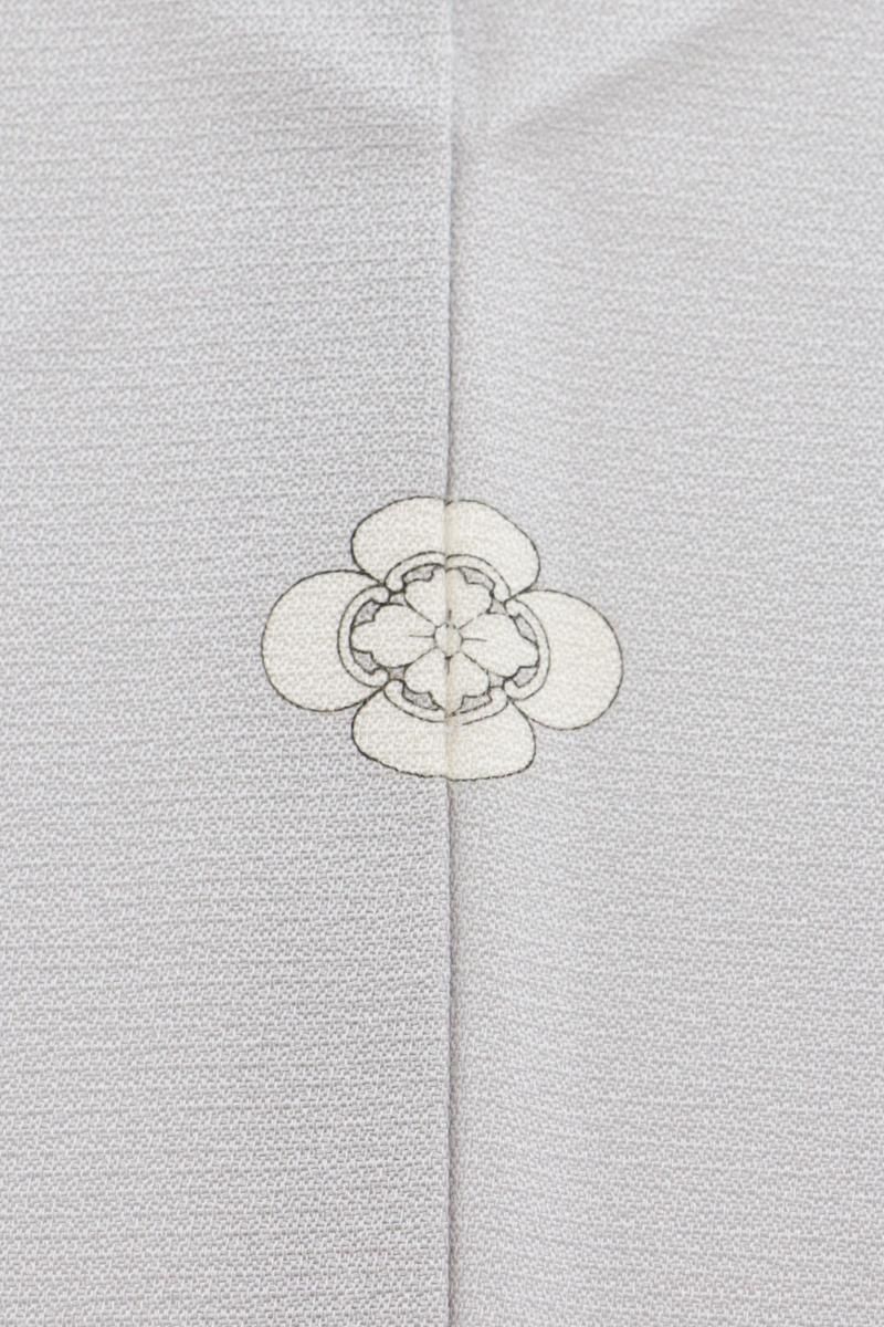 銀座【B-4053】染一ッ紋 訪問着 淡い鳩羽鼠色 四季花や唐花文 身丈160