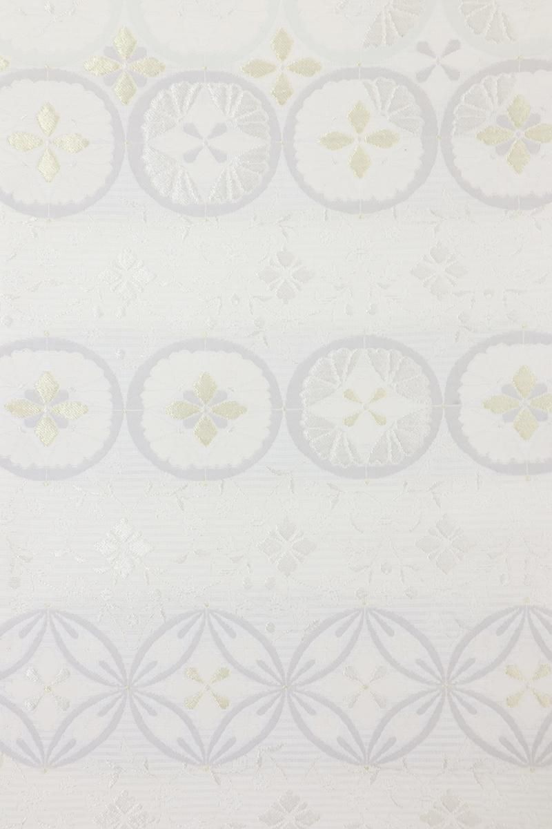 唐織り 雪輪 ヱ霞 袋帯 正絹 金糸 白 ピンク 水色 紫 パステル