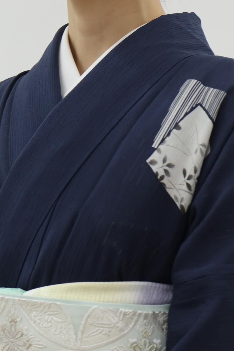 ご依頼品　襦袢 古渡唐桟木綿「濃藍色/両子持ち縞/No.005」※着物・羽織仕立て