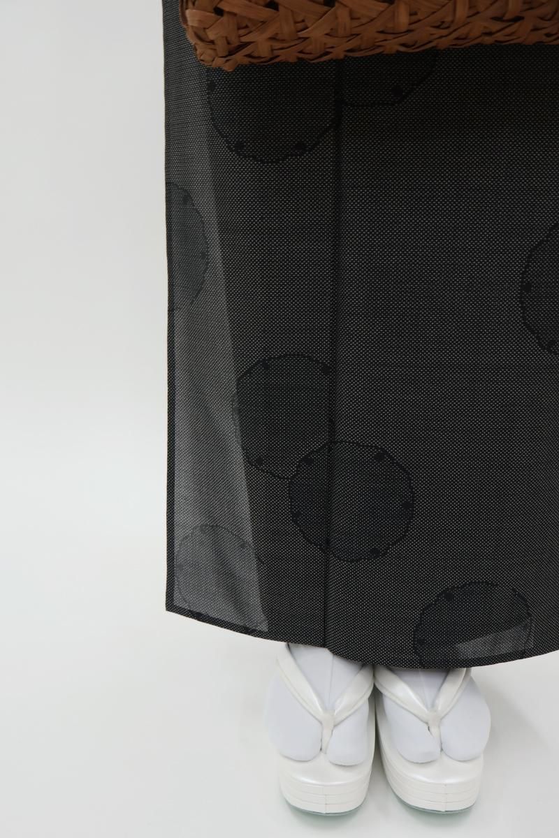 銀座【A-4065】夏大島紬 憲法色 雪輪文（高島屋扱い）:身丈158.5/裄