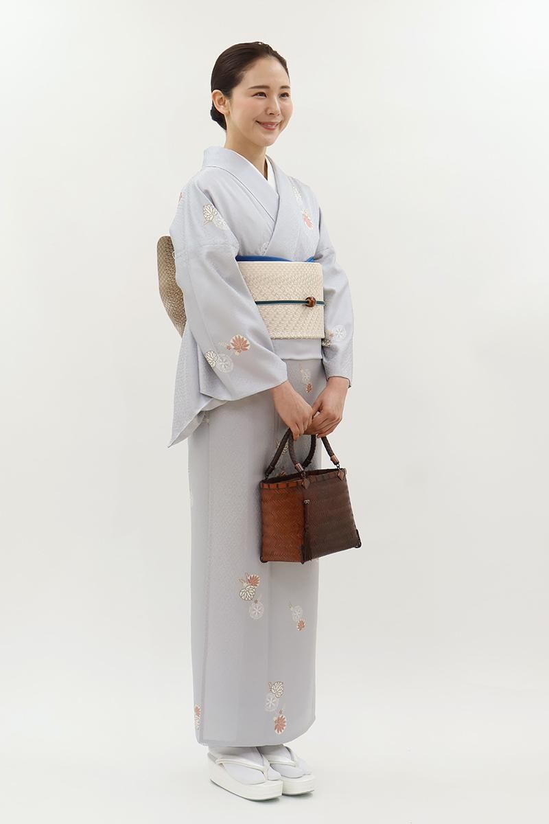 単衣白紬小紋フルセット4点 未使用 新品 美品 単衣 白紬 小紋