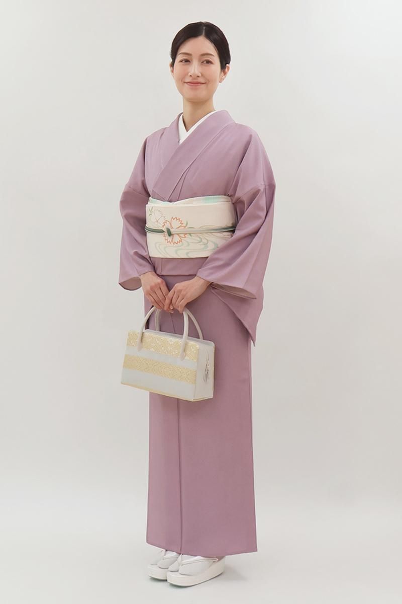 銀座【C-3128】単衣 江戸小紋 紅藤色 鮫文（反端付）:身丈161/裄