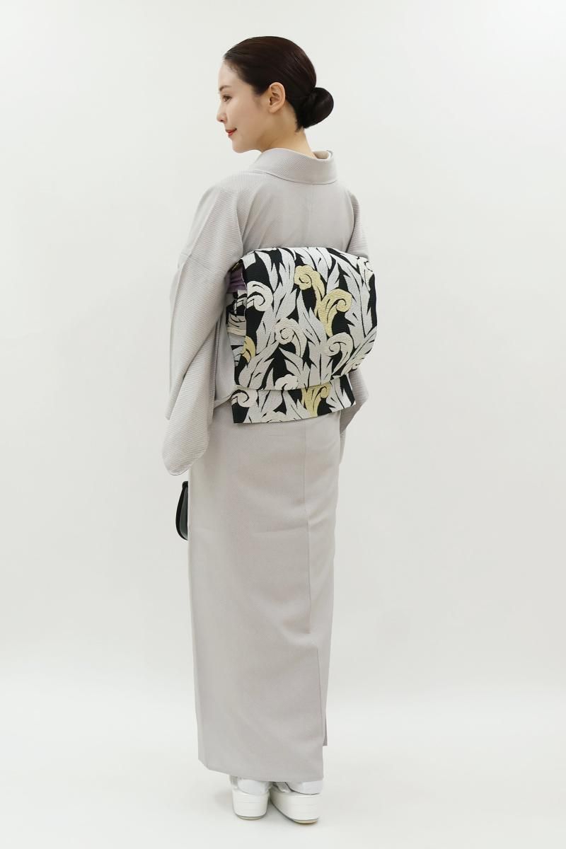 銀座【C-3145-1】単衣 江戸小紋 桜鼠色 行儀（反端付）（N） :身丈