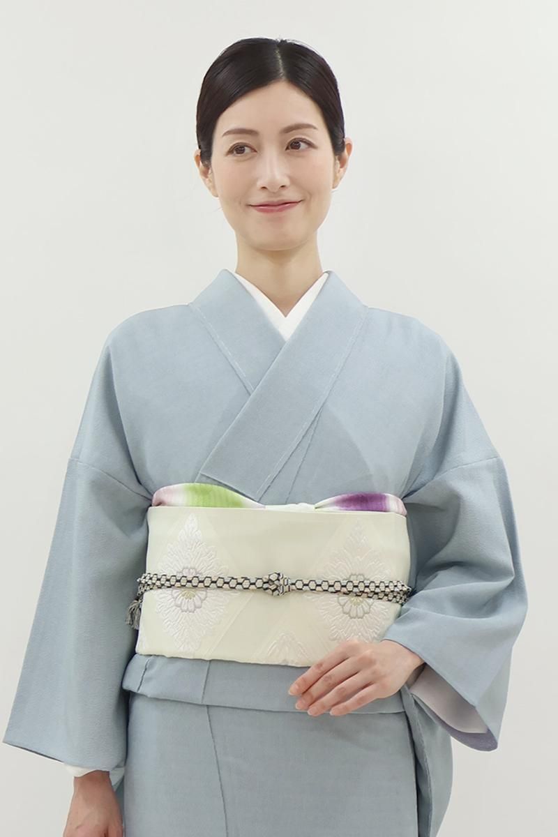 袋帯　袋帯　訪問着 銀座【L-5770】西陣 川島織物製 本袋帯 金色 菊や竹の図（落款入