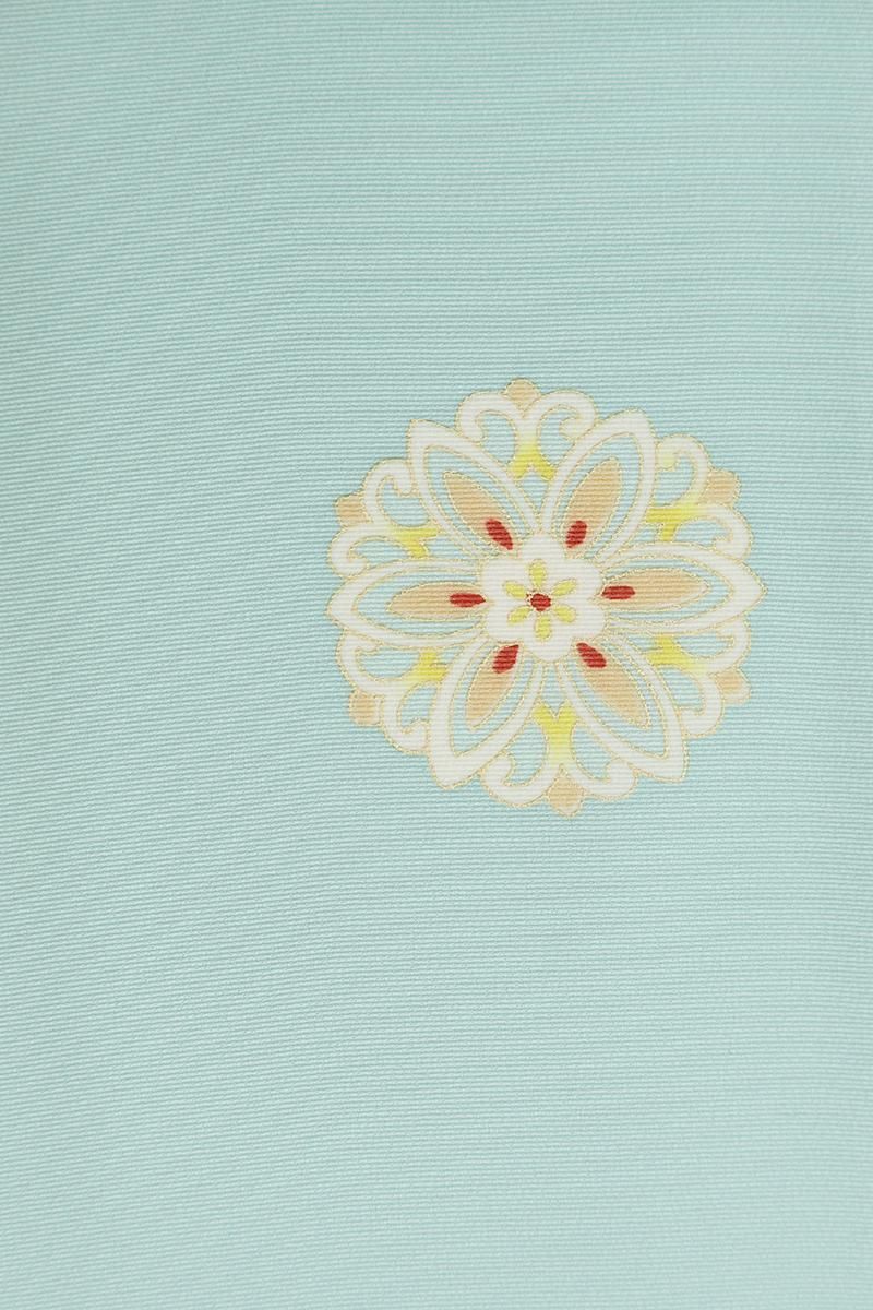 あおき【D-3754】単衣 小紋 淡水色 華文（反端付）（N） :身丈159/裄