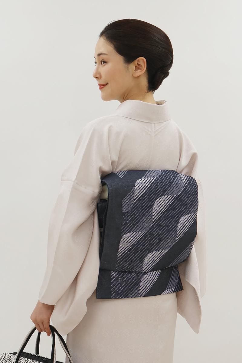 正絹 夏帯 名古屋帯 刺繍秋模様 - 着物・浴衣