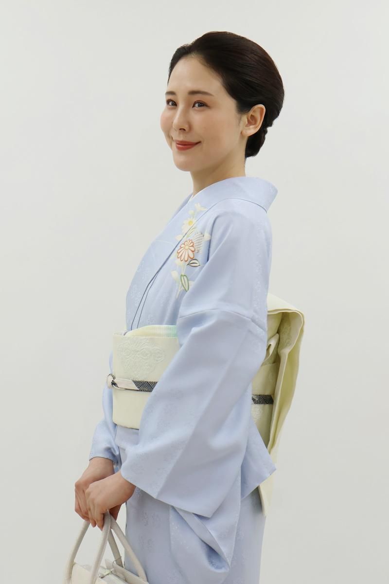 お得なクーポン配布中】 夏帯 袋帯 路 霞に花模様 乳白色 金銀糸