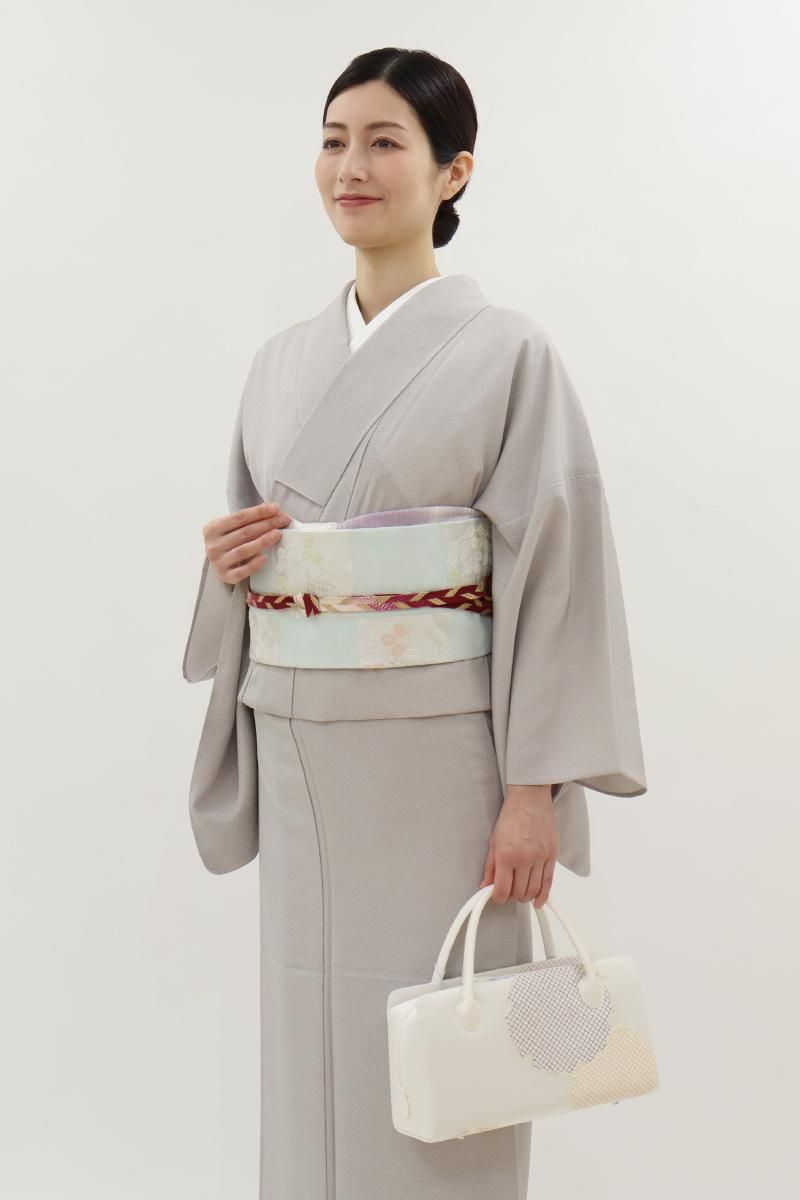 G-3256】衿秀製 利休バッグ 白色 雪輪文 - 銀座きもの青木｜長く大切に
