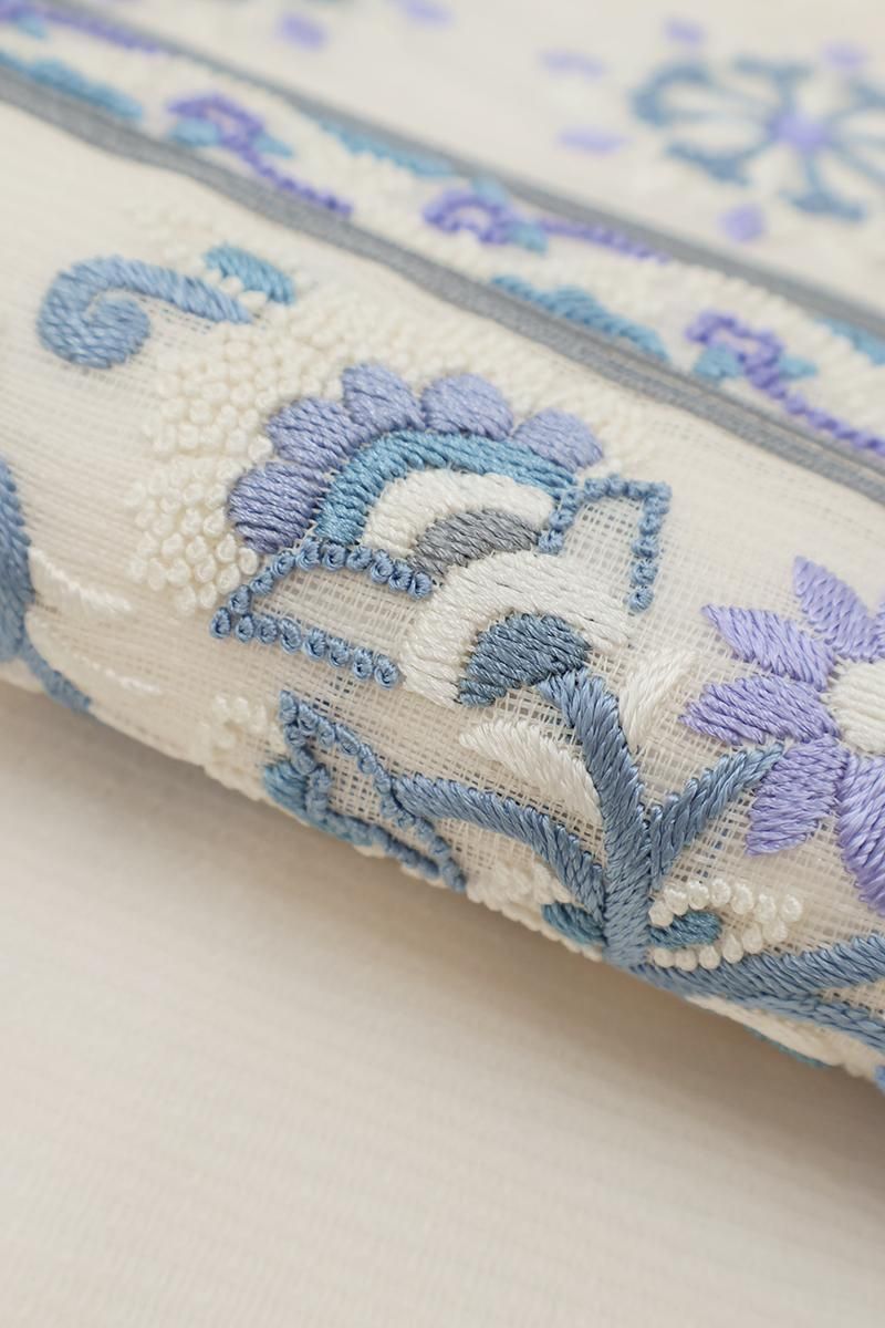 銀座【H-0474】夏 相良刺繍 名古屋帯 淡い桜色 装飾文 - 銀座