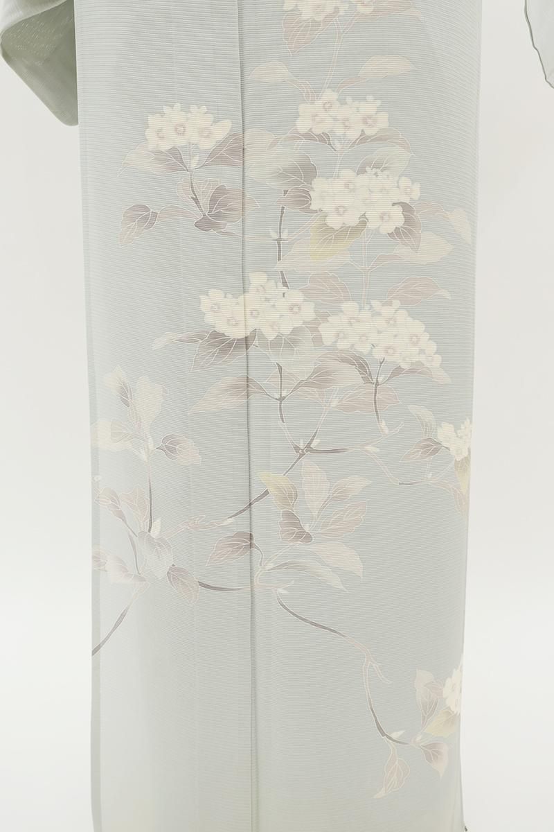 絽 夏物 付け下げ カラー カスミソウ 銀彩 グリッター くすみカラー 正絹 絽 夏物 付け下げ カラー カスミソウ 銀彩 グリッター くすみカラー