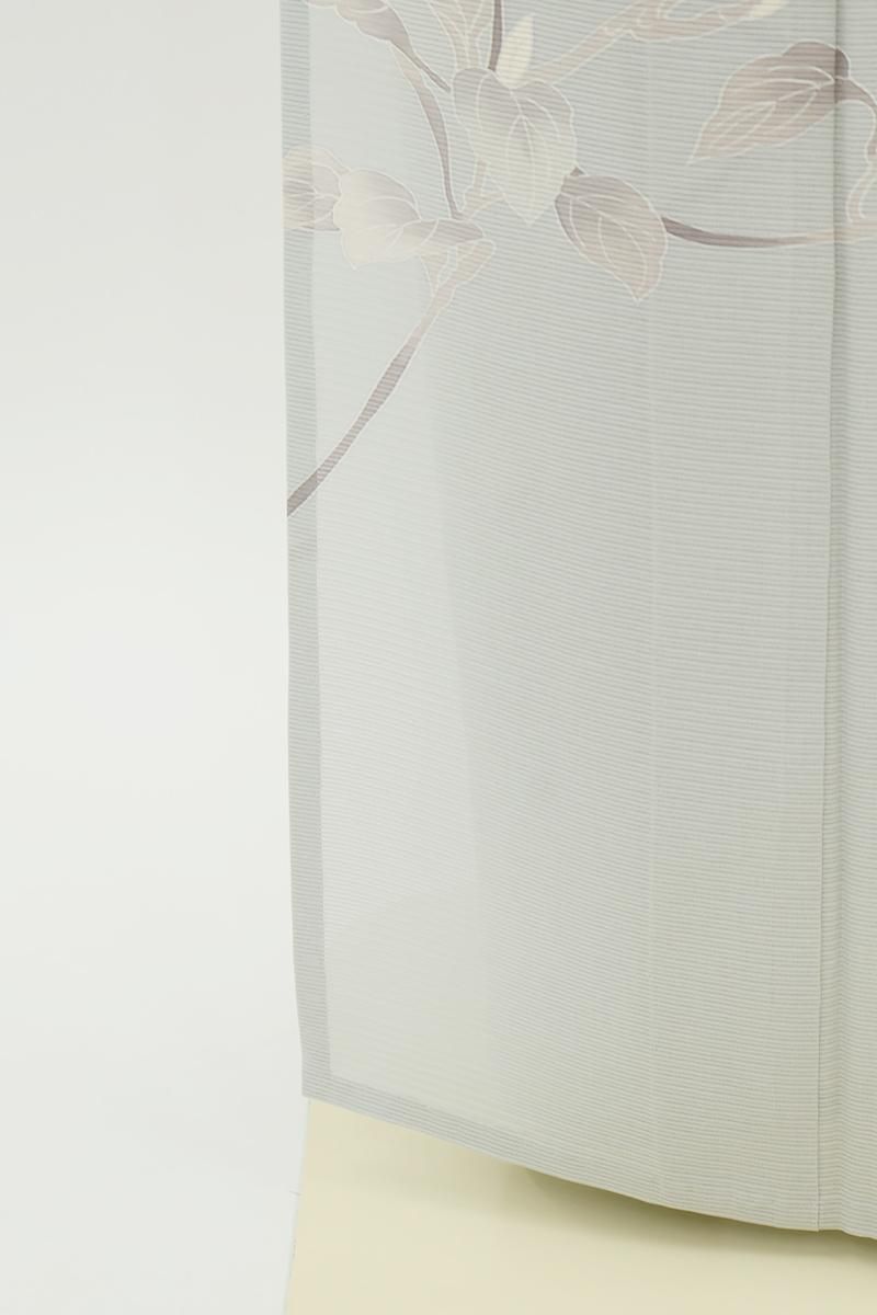 銀座【B-4118】絽 付下げ 淡い深川鼠色 紫陽花の図 :身丈156.5/裄66.5