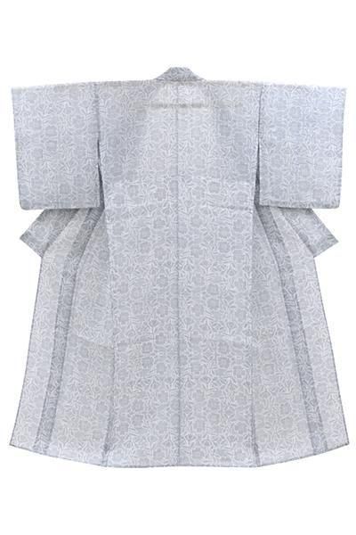 お召 品のある織模様 薄錆浅葱色 K-3708
