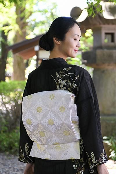 西陣織美術工芸あさぎ 東海道五拾三次袋帯 （環美術織物】 特選