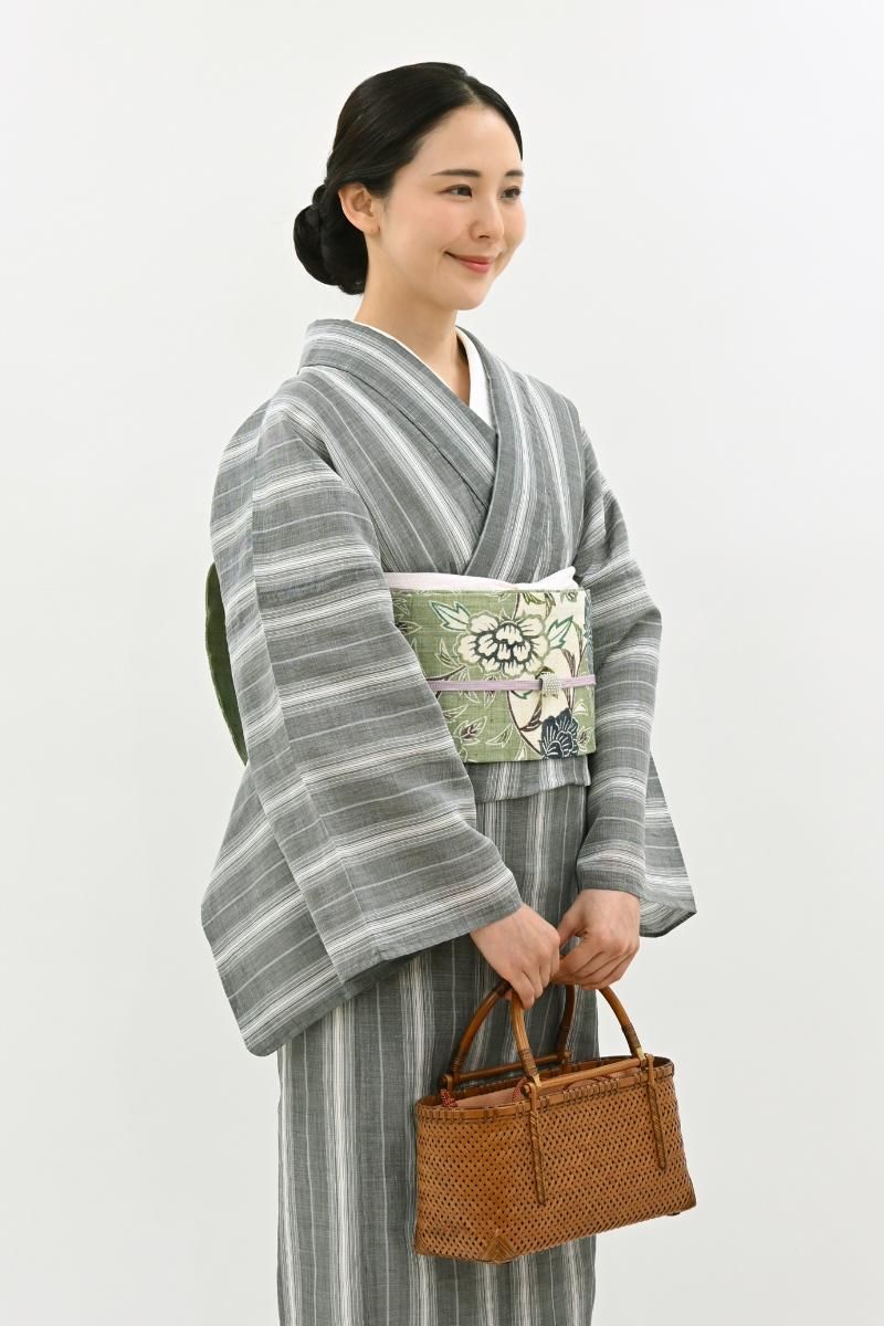 半幅帯　型染更紗　茶色系未使用品 2004702.jpg