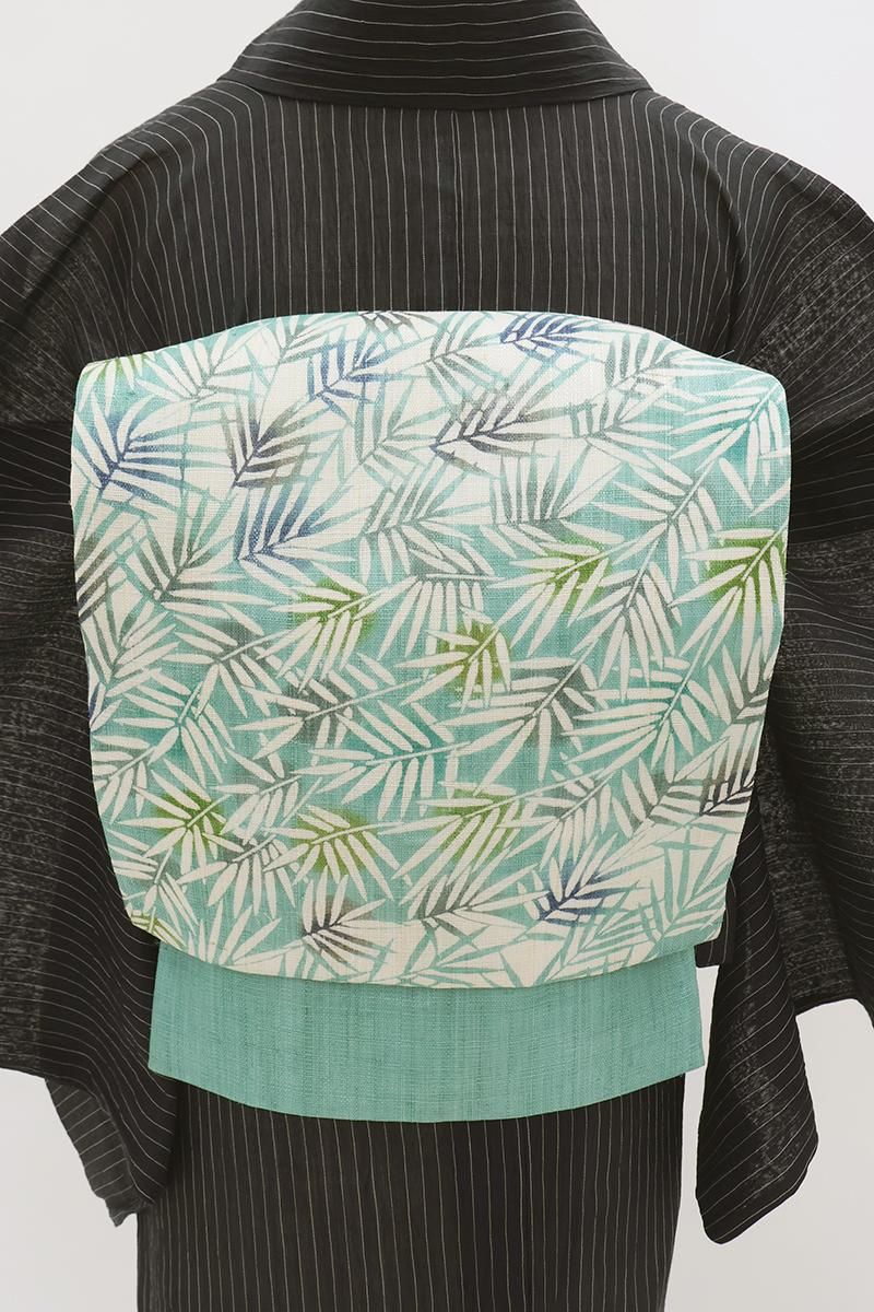 名古屋帯 美品 名品 落款あり 夏帯 紬地 草苑 花丸文 花鳥