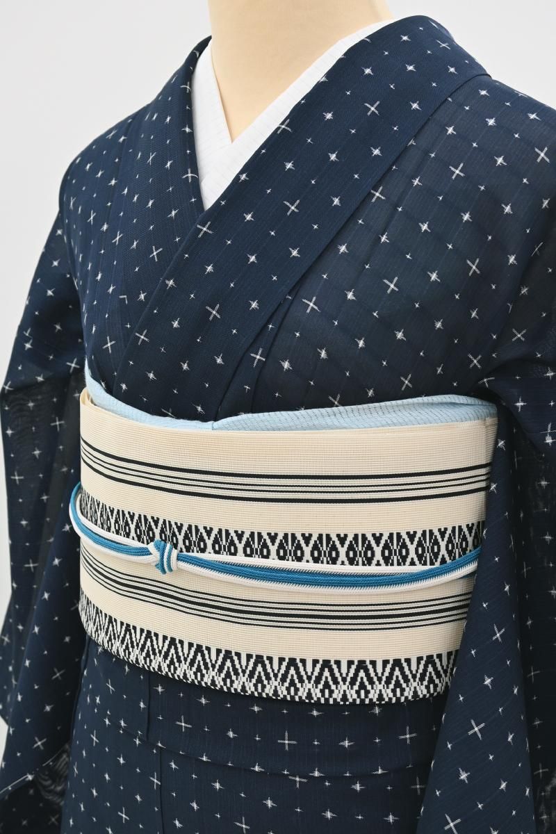 ❰6341❱ フルセット　訪問着 青灰系 伝統工芸士 華山 一つ紋　袋帯　着物 rentalhoumongi292-2.jpg