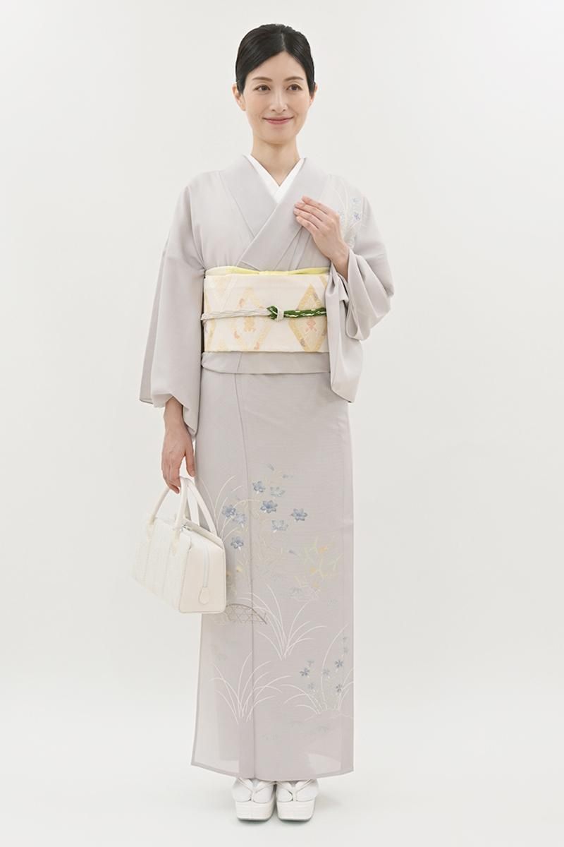 型染め 花唐草 裄65 染め分け 素敵なデザイン 付下げ 正絹 AK-4764