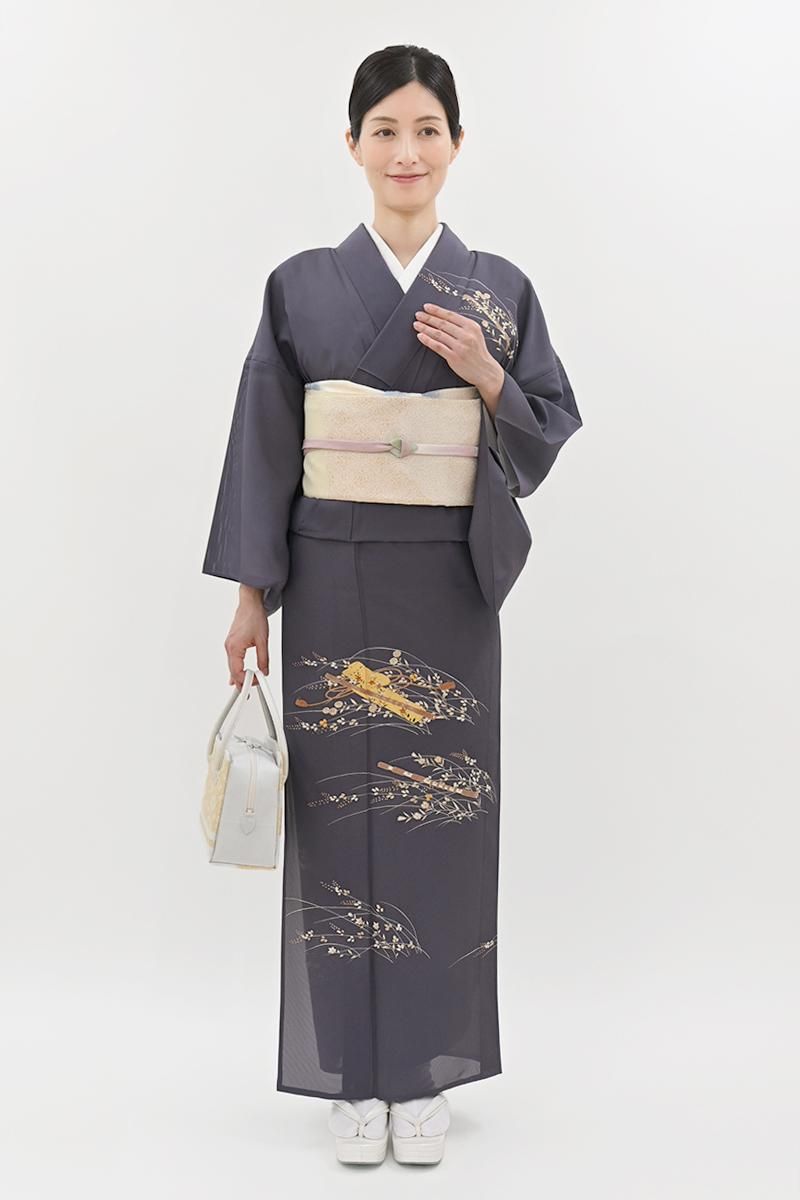付下げ 美しい染め 暈しに花模様 裄68 着物 正絹 紋なし 広衿RK-4399