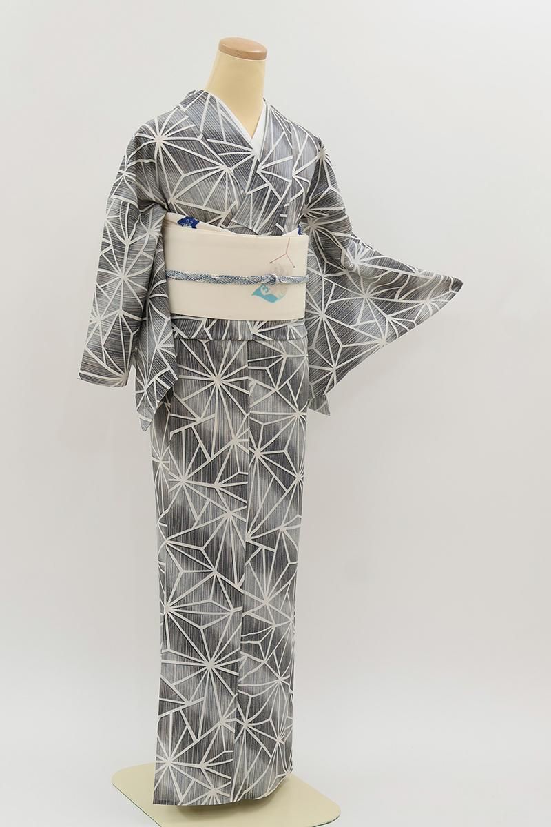 0232］訪問着 夏物 絽 霞草木文 ぼかし 正絹 着物