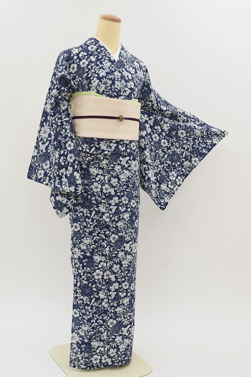 美品未着用 夏着物 正絹 絽“風に揺らめく笹に清らかな瑞鳥”訪問