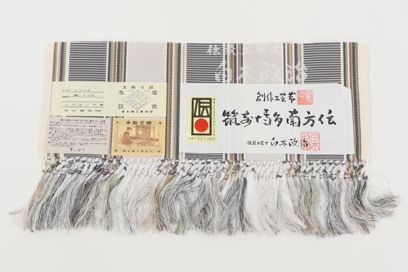 美品 本場筑前 三越誂え博多名古屋帯 西村織物 筑前博多粋間道 独鈷 臙脂色系 楽天市場】オールシーズン対応 紋八寸名古屋帯 博多帯 伊右衛門間道