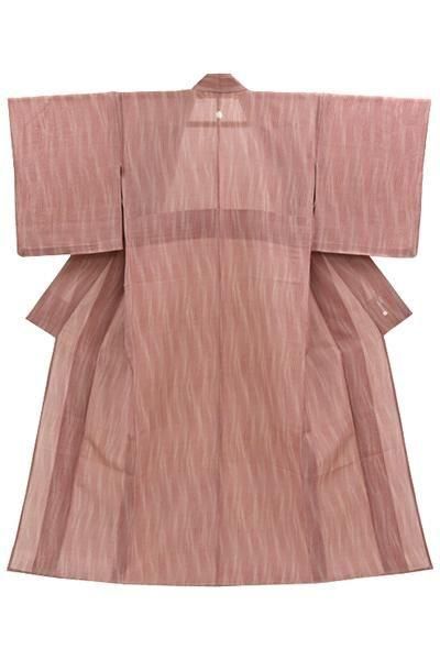 あおき【着物4549】日本工芸会正会員 藍田正雄作 紗紬地 江戸小紋（落款入 反端付）:身丈155.5/裄66