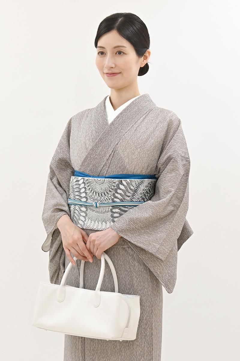 銀座【H-0603】大倉織物製 誠之輔 琥珀織 博多紋八寸名古屋帯