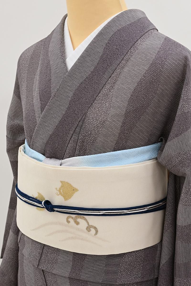 絽　反物　小紋　美の花 短冊柄　鉄御納戸色 絽 反物 小紋 美の花 短冊柄 鉄御納戸色 （江戸小紋 石塚染工