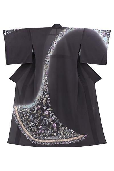 あおき【着物4563】柚野久美子作 本加賀友禅 単衣 訪問着（落款入）:身丈166.5/裄72.5