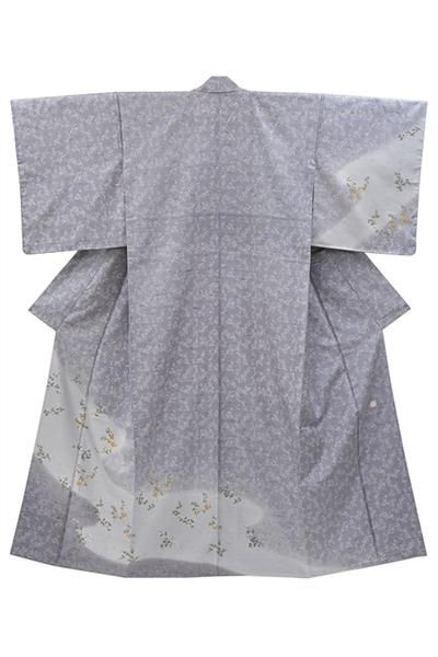 銀座【着物4570】白山工房製 牛首紬地 訪問着（落款入）:身丈156/裄65.5