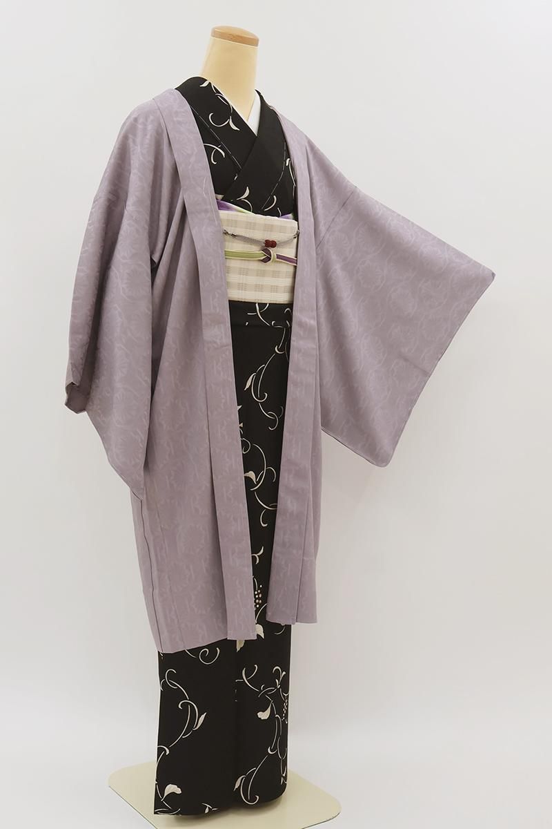あおき【E-2288】紋紗 羽織 浅紫色 八角に切子の地紋（反端付）（N）  :身丈100/裄68