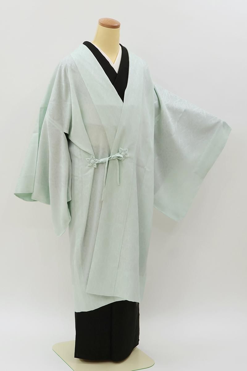 あおき【E-2290】紋紗 道中着 淡い水縹色 八角に切子の地紋（反端付）（N）  :身丈105.5/裄68.5