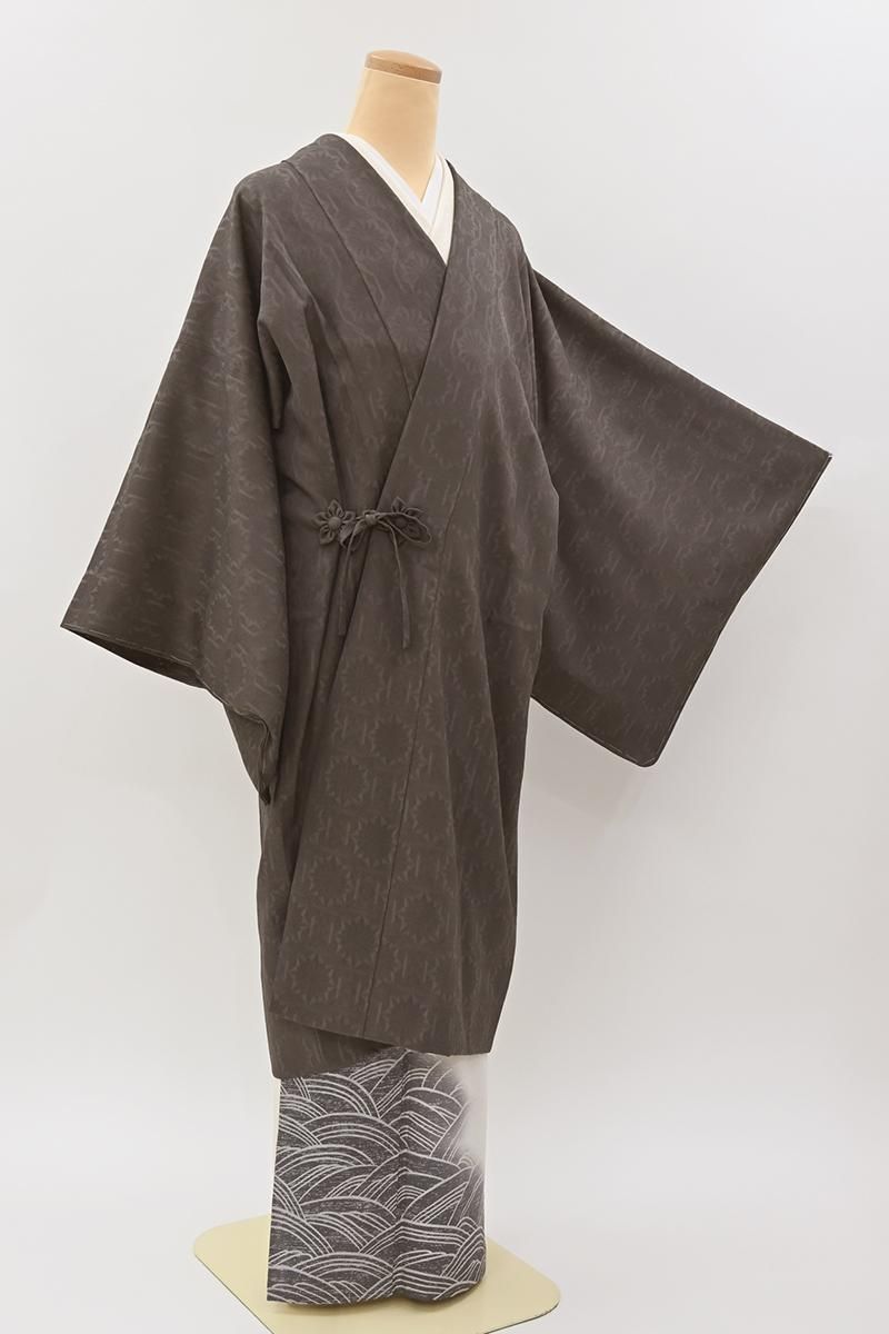 あおき【E-2292】紋紗 道中着 滅紫色 八角に切子の地紋（反端付）（N）:身丈105/裄68.5