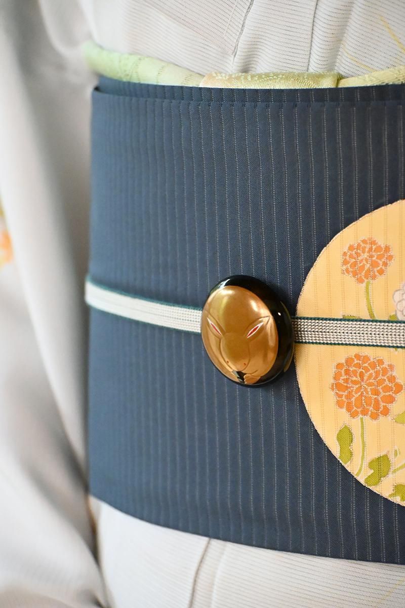 銀座【G-3305】京都 かづら清老舗 本漆金蒔絵 帯留め 兎 - 銀座きもの