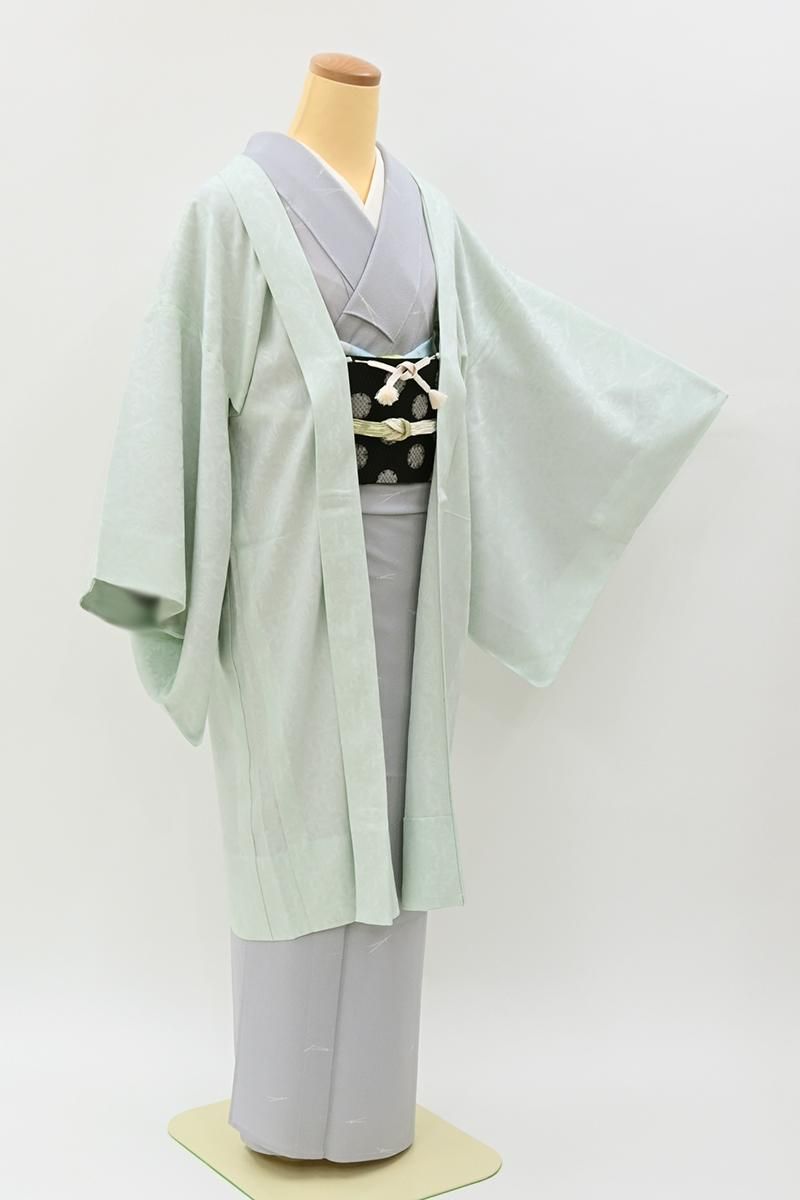 あおき【E-2295】紋紗 羽織 水縹色 八角に切子の地紋（反端付）（N）:身丈100/裄69