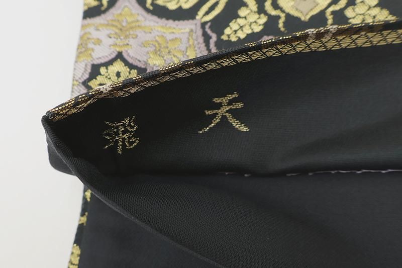 銀座【L-8409】袋帯 紺鼠色×金色 華文 - 銀座きもの青木｜長く大切に着