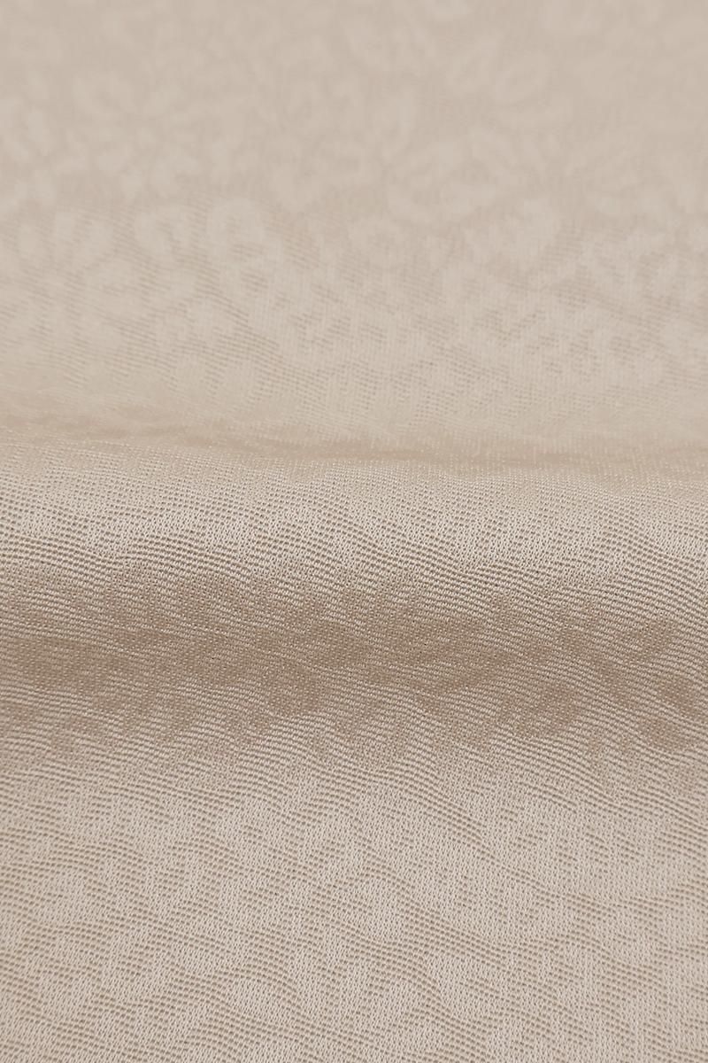 銀座【C-3274】色無地 明るい白茶色 花の地紋(反端付)（N）:身丈