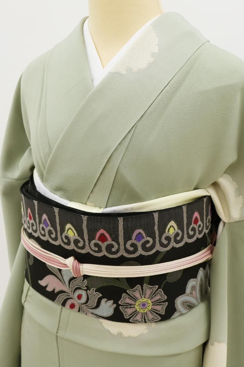 正絹 小紋 しつけ付き 灰藤色 雪花 雪輪 秋冬のお出かけに 作家物 華