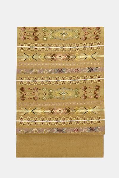 O0776 美品 逸品 お洒落 型染め 正絹 開き名古屋帯 銀座もとじ誂え 価格帯・帯 - 銀座きもの青木｜長く大切に着続けて頂きたい上質