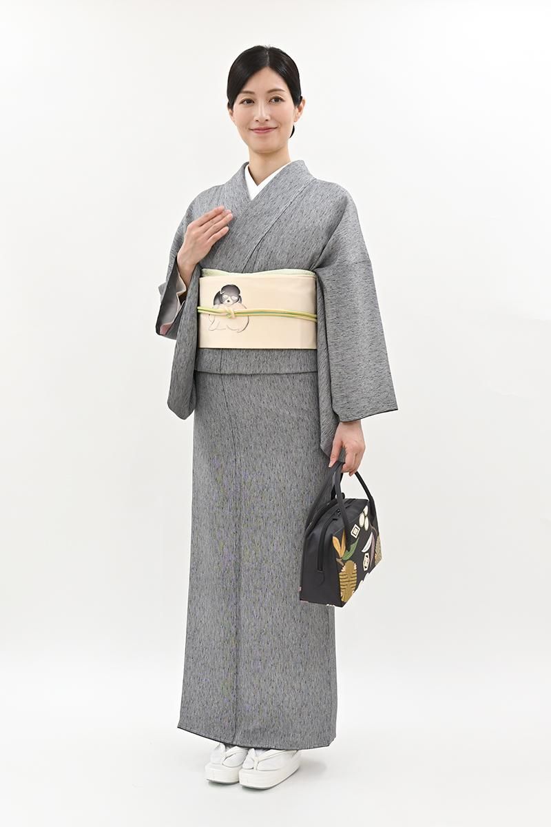 銀座越後屋 正絹 小紋着物 ひとえ 単 楽天市場】【Prices down2】正絹 小紋 反物 着物「薄灰桜 飛び柄