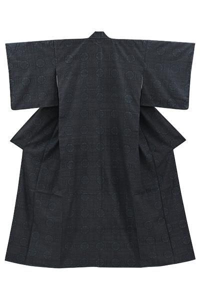 GI-16 本場結城紬 栗鼠色　100亀甲色紙文様　花　しつけ証紙　身丈裄丈長め GI-16 本場結城紬 栗鼠色100亀甲色紙文様花しつけ証紙身丈裄丈